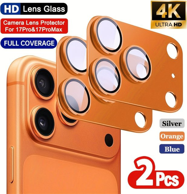 NNBILI Kameraobjektivschutz für iPhone 17 Pro und iPhone 17 Pro Max, 2 Stück, Orange - Bild 1