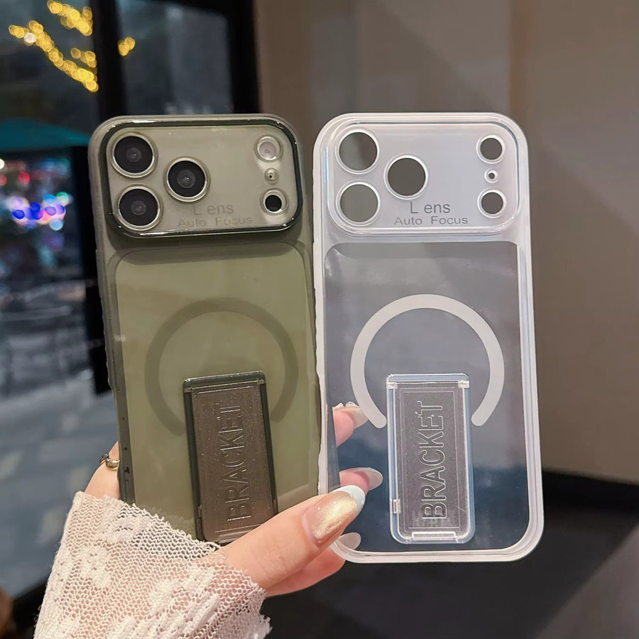 RPKKS Transparente TPU-Handyhülle mit Ständer für iPhone 17 16 15 14 Plus 13 12 11 Pro Max, stoßfeste und ultraweiche Rückabdeckung in Schwarz und Transparent - Bild 2