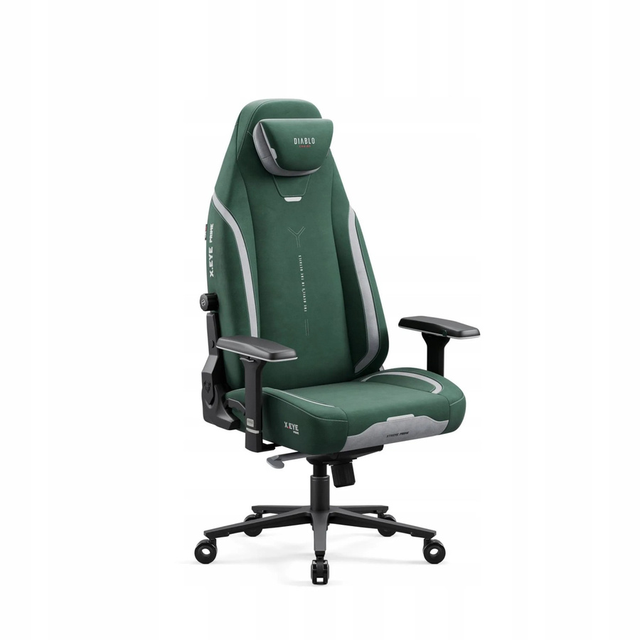DIABLO CHAIRS Ergonomischer Gamingstuhl X-Eye Prime aus Stoff mit magnetischer Kopfstütze in Forest Green - Bild 2