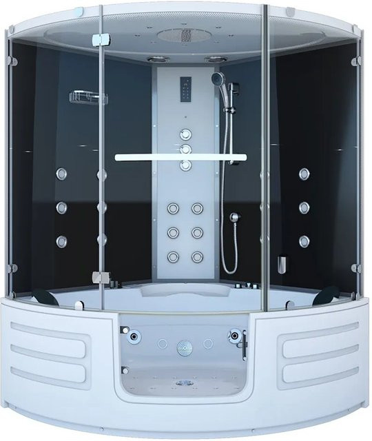 AcquaVapore Dampfdusche Whirlpool Duschkabine mit Regendusche, Handbrause, Körperdüsen und LED-Beleuchtung, B/T: 150 x 150 cm, Höhe: 220 cm - Bild 1