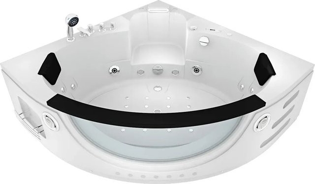 AcquaVapore Whirlpool Pool Badewanne W06H-TH-SC in Schwarz und Weiß, B/T/H: 152 x 152 x 152 cm - Bild 1
