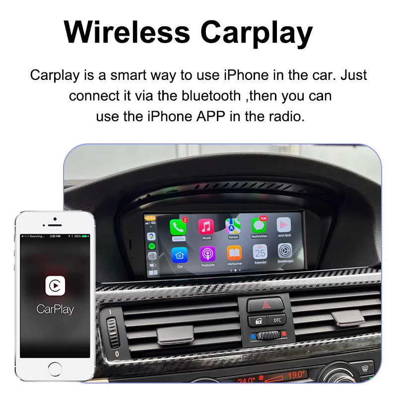 AUTOTOP Wireless CarPlay und Android Auto Touchscreen für BMW 1er Serie E81 E82 E87 E88 (2004-2013) mit CCC CIC IDrive, 10,25 Zoll, Schwarz - Bild 3