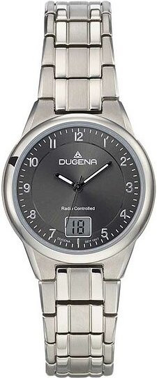 Dugena Armbanduhr, Titan, Quarz, Grau, Damen - Bild 1