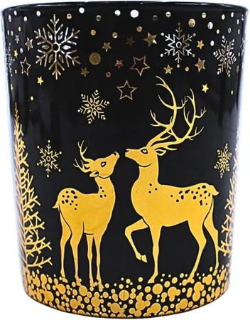 Dekohelden24 Duftkerze Glühwein Aroma mit Holzdocht, B/T/H: 8 x 8 x 9 cm