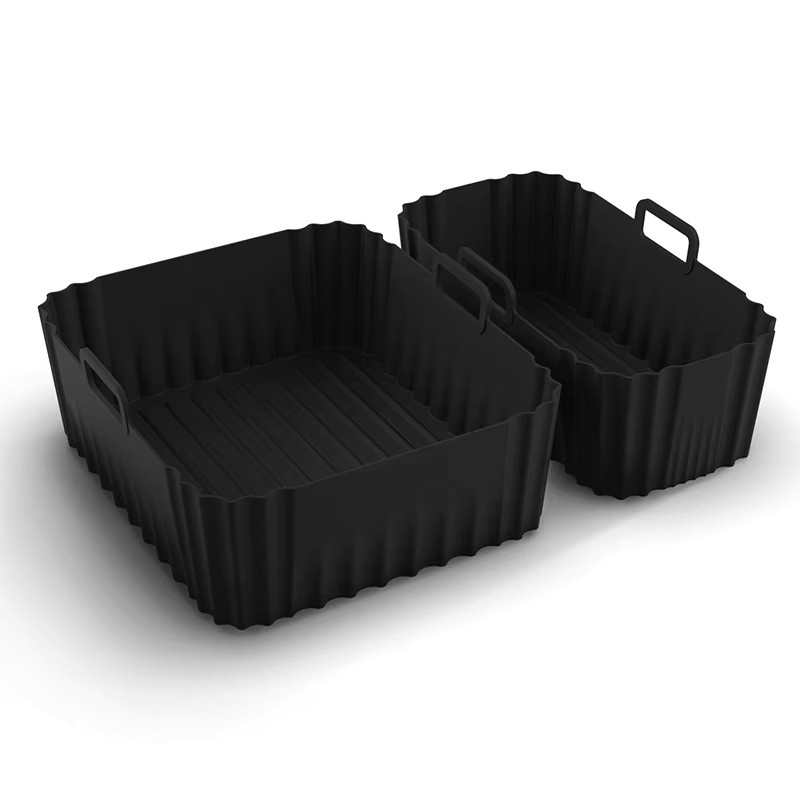 2-teiliges Set Tefal Silikon Luftfritteuse-Einlagen in Schwarz, kompatibel mit Tefal Easy Fryer Dual Basket Ey901840 - Bild 4