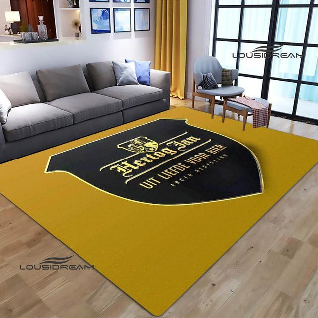 Karpetti Rutschfester Teppich mit Logo-Aufdruck, Modernes Design, Gelb, B/T: 120 x 80 cm - Bild 1