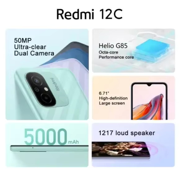 Xiaomi Redmi 12C Smartphone Schwarz Gebrauchtgerät mit 6,71 Zoll Display, 50MP Kamera, 5000mAh Akku und 4G/LTE Verbindung - Bild 3