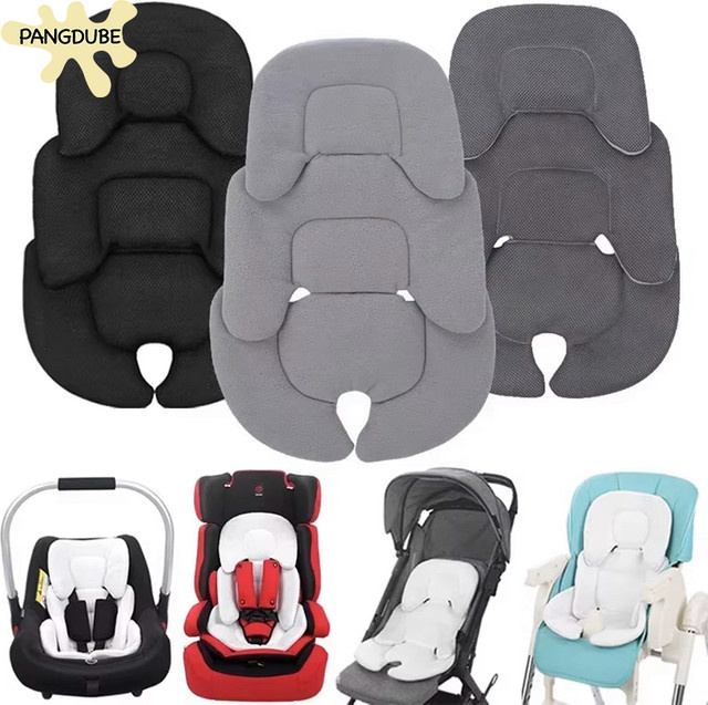 PANGDUBE Universelles Kinderwagen-Sitzkissen aus Polarfleece und Mesh in Schwarz und Weiß - Bild 1