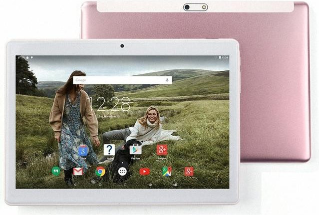 BDF Tablet PC 10,1 Zoll mit Android 12, 8GB RAM, 64GB Speicher, 4G LTE, GPS, Farbe: Pink, inklusive Schutzhülle und Tastatur-Case - Bild 1