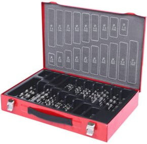 KS Tools HSS-G Spiralbohrer-Set aus Stahl, 170-teilig, 1-10 mm, rot - Bild 1