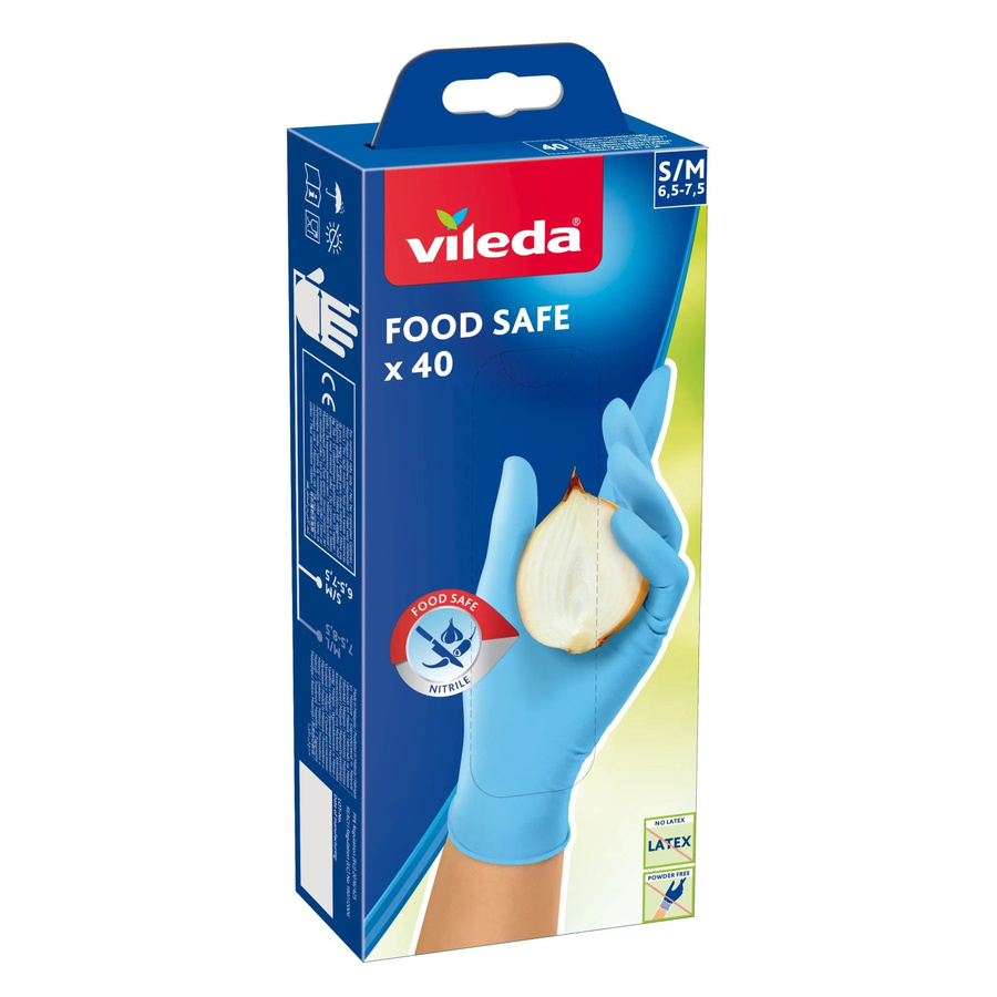 Vileda Einmalhandschuhe Food Safe Hellblau S/M 40 Stück - Bild 2