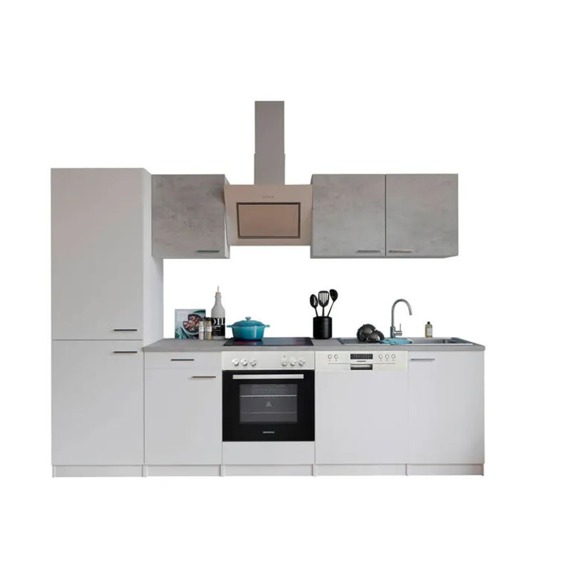 Respekta Küchenzeile modern in Weiß und Grau mit Beton Optik, B/H/T: 270 x 84,8 x 55 cm - Bild 2