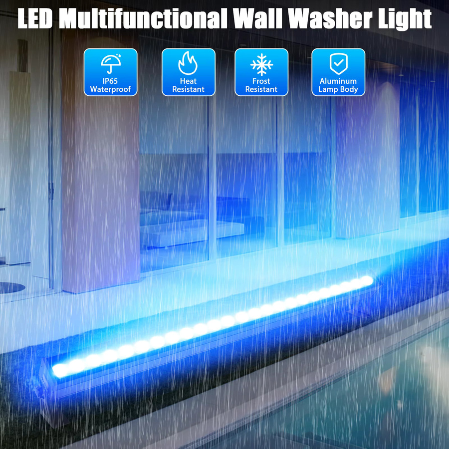 U'King 2er-Set RGB LED Wall Washer mit 120W, Wasserdichtes DMX512 Bühnenlicht für DJ, Party und Show, Schwarz - Bild 4