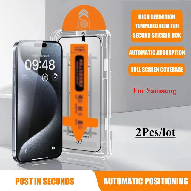 2er-Pack Staubfreie Displayschutzfolien für Samsung Galaxy S25 S24 S23 S22 S21 Ultra Plus FE A55 A35 A54 A53 A52 A51 A16 in Transparent - Bild 1