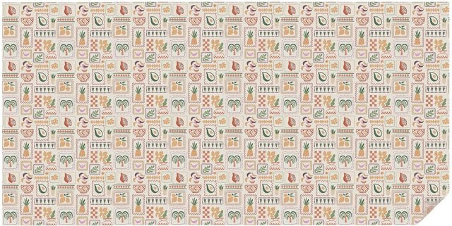 Tulup Fensterfolie mit folkloristischem Muster als Sichtschutz, Beige, B: 200 cm, H: 100 cm - Bild 1