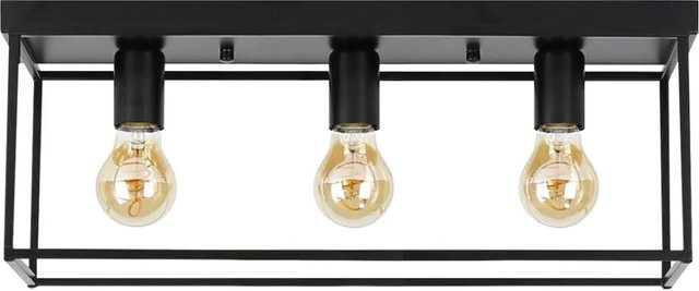 NETTLIFE Deckenleuchte aus Metall in Schwarz im Industrial-Design mit E27 Fassung, Breite: 60 cm - Bild 1