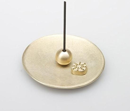 Nousaku Räucherstäbchen-Set aus Messing in Gold, rund und minimalistisch - Bild 1