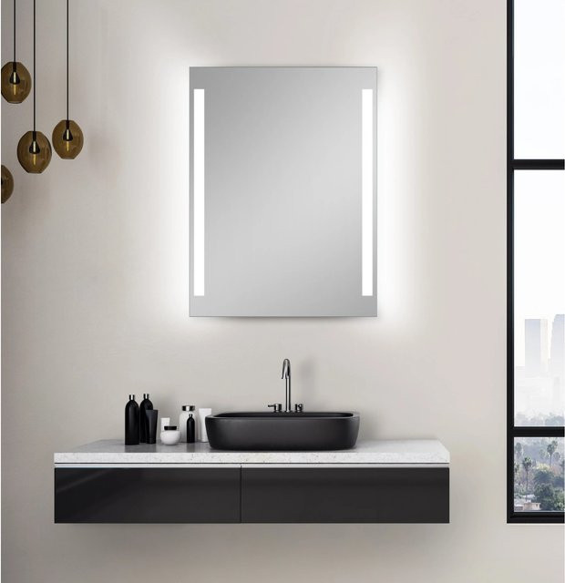 DSK LED-Lichtspiegel Conde Light in Silver aus Aluminium, B: 80 cm, H: 60 cm - Bild 1