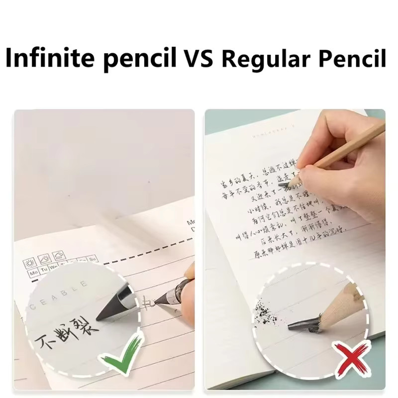 AIWOSUOAI Magischer Bleistift ohne Tinte in Schwarz für Kunst und Skizzen aus Metall - Bild 3