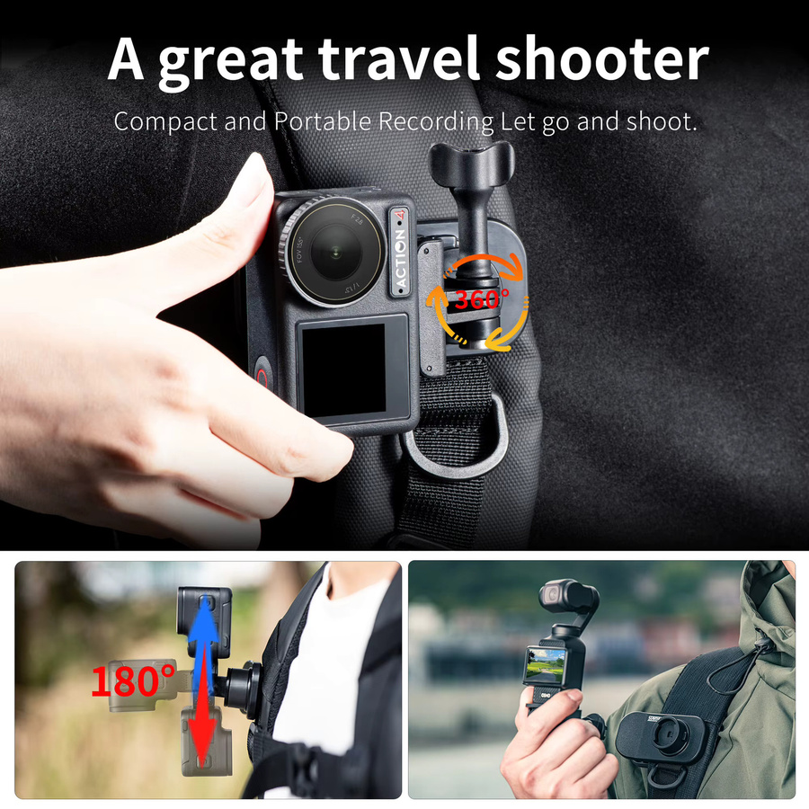 STARTRC Schnellverschluss-Magnetrucksackclip mit 360 Grad Drehung für DJI Action Pocket in Schwarz - Bild 5