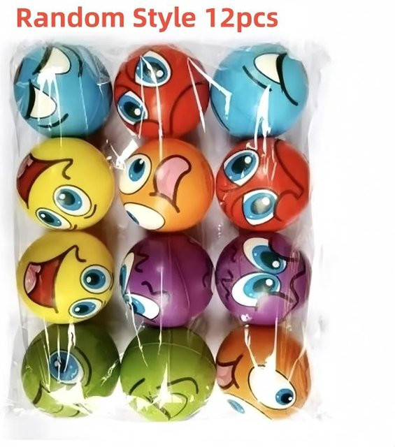 12 Stück Lustiger Schwamm Druckausdruck Weicher Ball, PU-Schaum Spielzeug - Bild 1