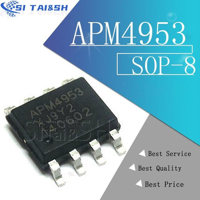 Si Tai&SH APM4953 4953 Dual P-Kanal Enhancement Mode MOSFET SOP-8 in Schwarz, 20 Stück - Bild 1
