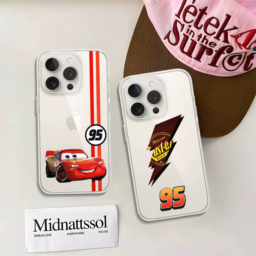 Luxuriöse transparente Handyhülle mit Anime Cars Lightning McQueen Design für dein iPhone 11 bis iPhone 17 Pro Max - Bild 3
