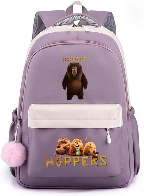 3-teiliges Schulrucksack-Set für Schüler in Lila aus Oxford-Stoff mit Schultasche, Schultergurt und Federmäppchen - Bild 1