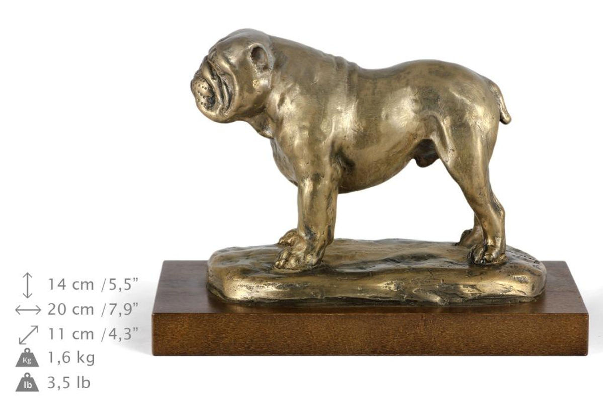 English Bulldog Figur Art-Dog in Braun und Gold als dekorative Hundestatue für dein Büro oder als Trophäe - Bild 6