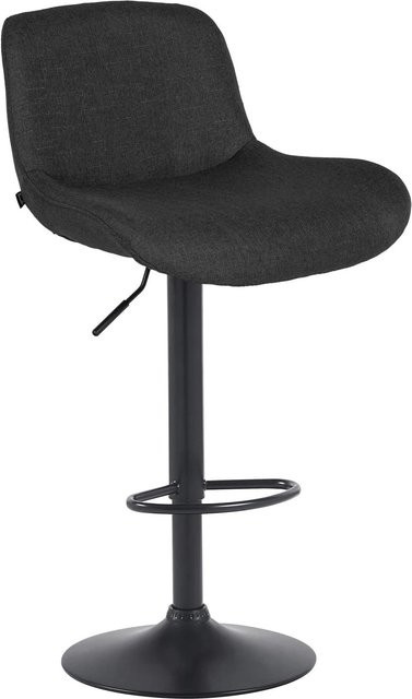 DELUKE Barhocker PONOR Barstuhl aus Samt in Schwarz, höhenverstellbar, drehbar mit Lehne, B/T/H: 50 x 50 x 85 cm - Bild 1