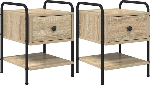 vidaXL Nachttisch Set 2 Stück Sonoma-Eiche modern B/T/H: 35 x 36,5 x 47 cm - Bild 1