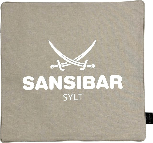 Kissenhülle SANSIBAR aus Baumwolle in Beige und Braun mit nautischem Grafikdesign, quadratisch, 45 x 45 cm - Bild 1