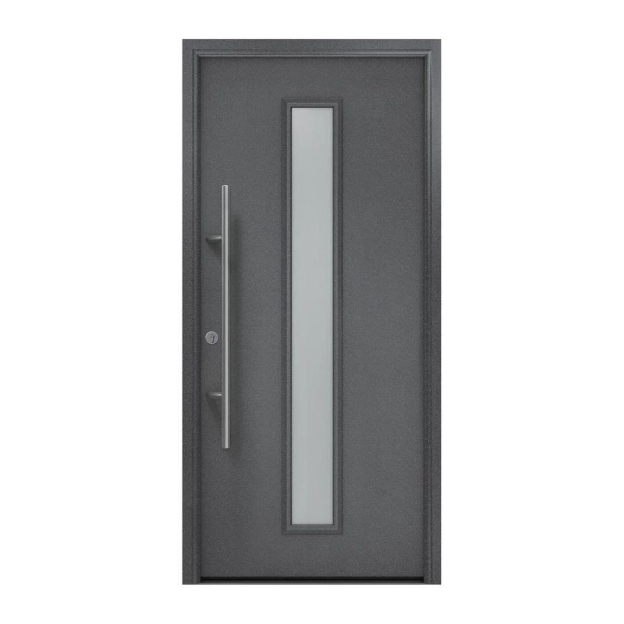 EcoStar Haustür Isopro Secur IPS 020S in Anthrazitmetallic mit Glaseinsatz, B/H: 110 x 210 cm, DIN Links, RC2 Sicherheitstür aus Stahl und Aluminium - Bild 2