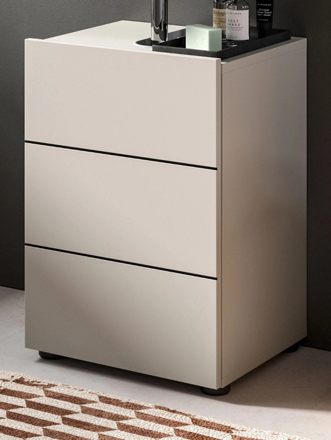 Waschbeckenunterschrank Larik in Kaschmir, moderner Badezimmerschrank mit Innenschränken, B/T/H: 38 x 34 x 56 cm - Bild 1