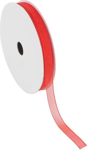 HobbyFun Organzaband aus Polyamid in Rot, Breite: 0,6 cm - Bild 1
