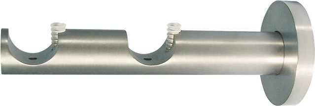 Mydeco Gardinenstangen-Halterung 2-läufig Function in Edelstahl-Optik, Durchmesser: 2 cm, Farbe: Silber - Bild 1