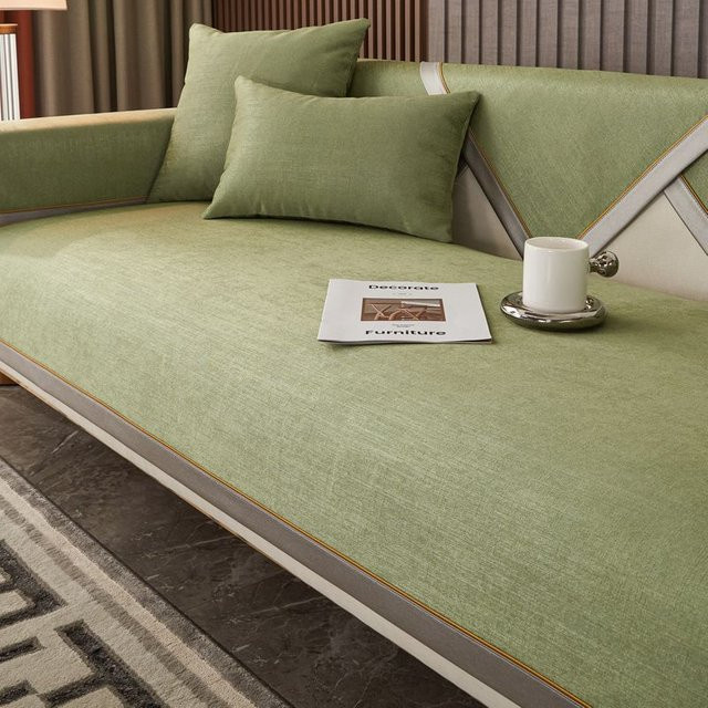 Rutschfestes Chenille Sofakissen mit Kante in Grau, Anti-Katzenkratzer Couchbezug für das Wohnzimmer, B/B: 70 x 70 cm - Bild 1