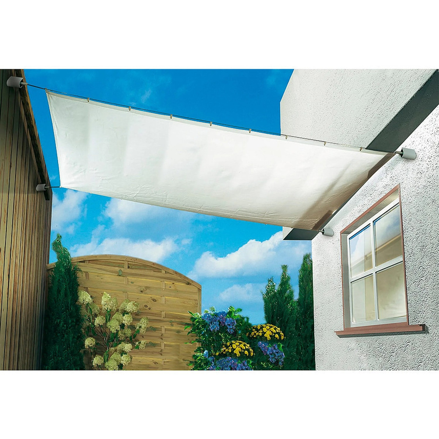 FLORACORD Sonnensegelbausatz rechteckig aus Polyester, Farbe: Weiß, B/T: 270 x 140 cm - Bild 3