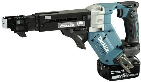 Makita Akku-Magazinschrauber 18V mit 2 Akkus und Ladegerät im MAKPAC, Blau - Bild 1