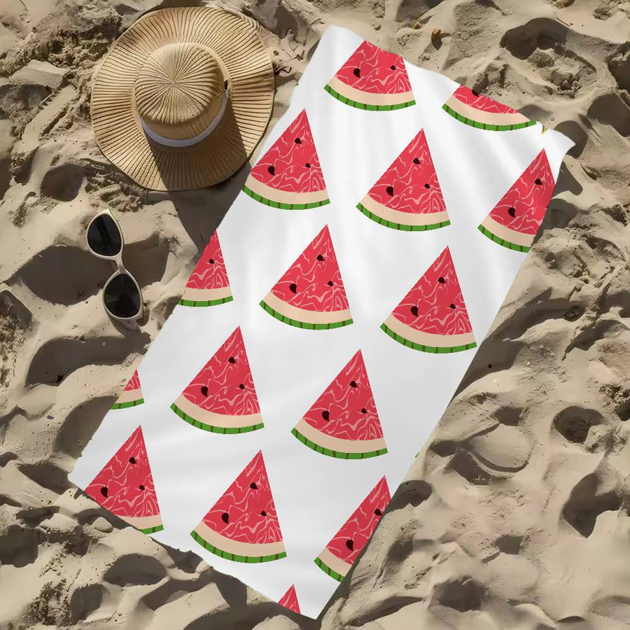 Ka Chen Muda Mikrofaser Strandtuch mit Wassermelonen-Muster, schnelltrocknendes Handtuch für Strand, Pool und Reisen, Breite: 40 cm, Höhe: 60 cm - Bild 4