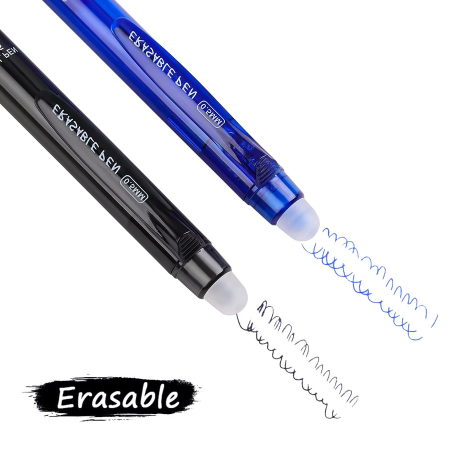 MROOFUL Löschbares Gelschreiber-Set mit großem Tintenfassungsvermögen, 0,5 mm, Farben: Schwarz, Blau und Mehrfarbig - Bild 3