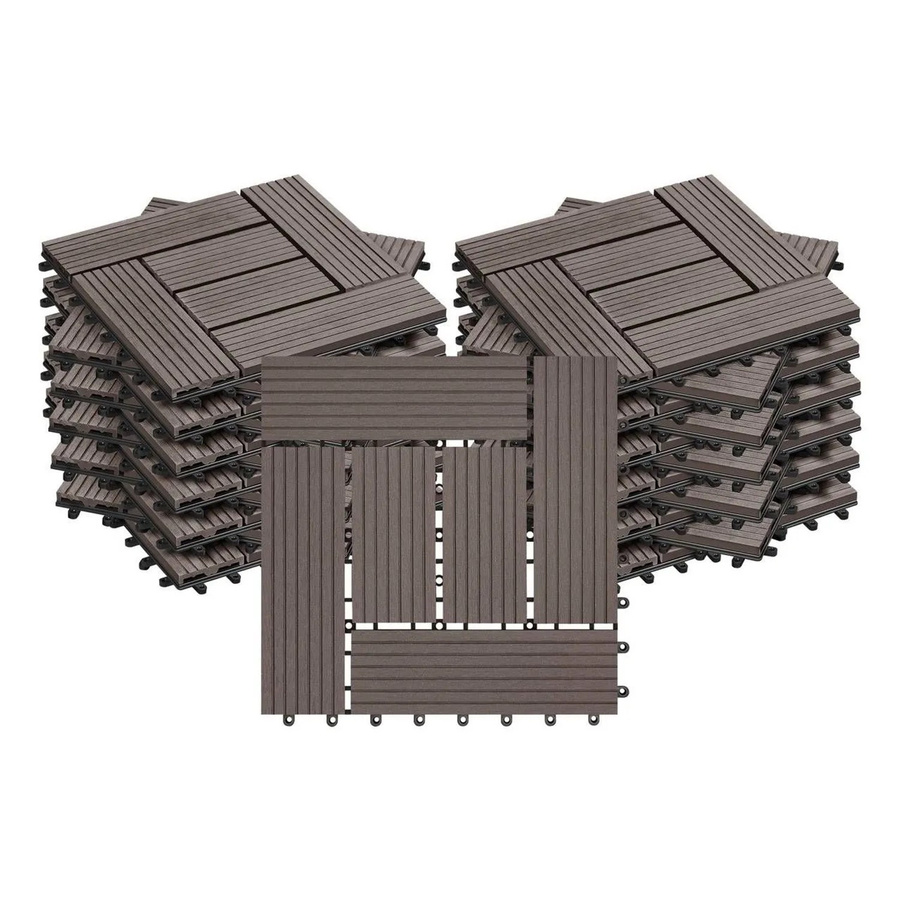 WOLTU 22er-Set WPC Terrassenfliesen Bodenbelag für Deine Terrasse in Coffee - Bild 2