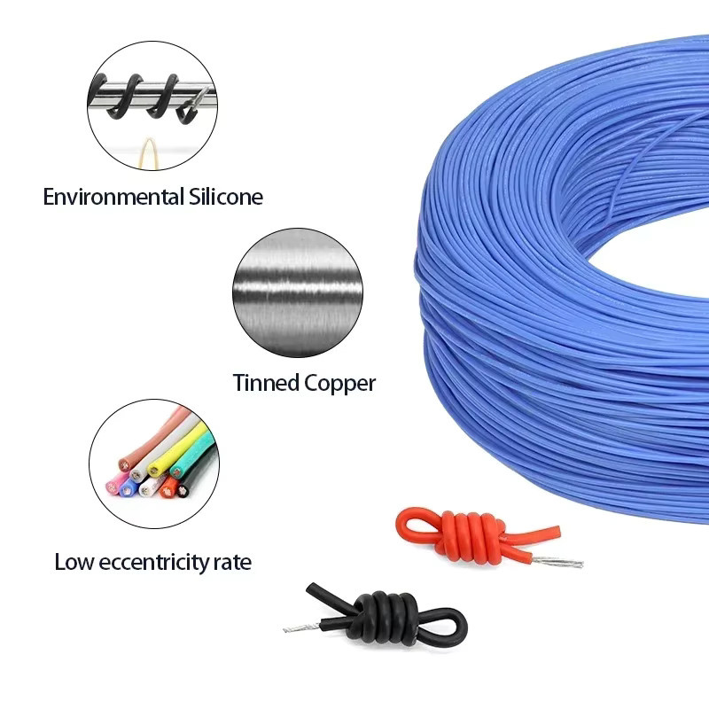 UL3239 Silikondraht Hochtemperaturdraht 30-8 AWG Weich Hochspannungskabel 3KV in Blau oder Mehrfarbig - Bild 2