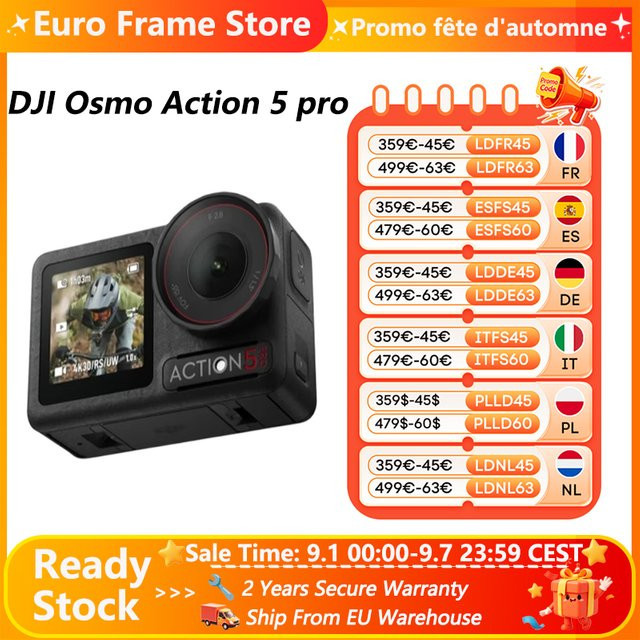 DJI Osmo Action 5 Pro Action Camera in Schwarz mit 1/1.3 Zoll Sensor und dualen OLED-Touchscreens - Bild 1