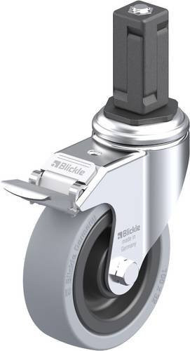 Blickle Lenkrolle LKRA-VPA 101K-11-FI-EV14 mit Feststeller, Rad-Durchmesser: 100 mm, Tragfähigkeit: 110 kg, Stahl und Kunststoff, grau/schwarz, verzinkt - Bild 1