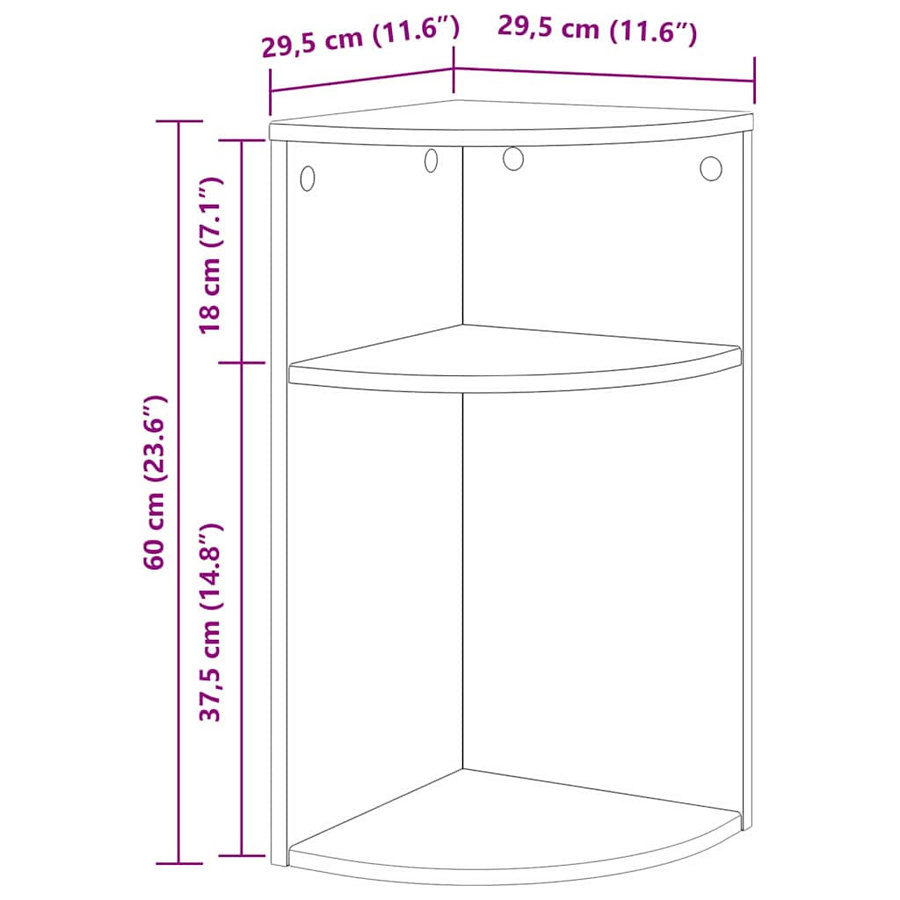 vidaXL Beistelltisch in Schwarz aus Holzwerkstoff, B/T/H: 29,6 x 29,6 x 60 cm - Bild 4