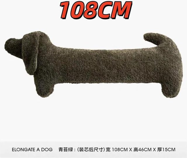 Weiches Dackel Plüsch Kissen in Braun als süßer Schlafbegleiter für Kinder, Länge: 68 cm oder 108 cm - Bild 1
