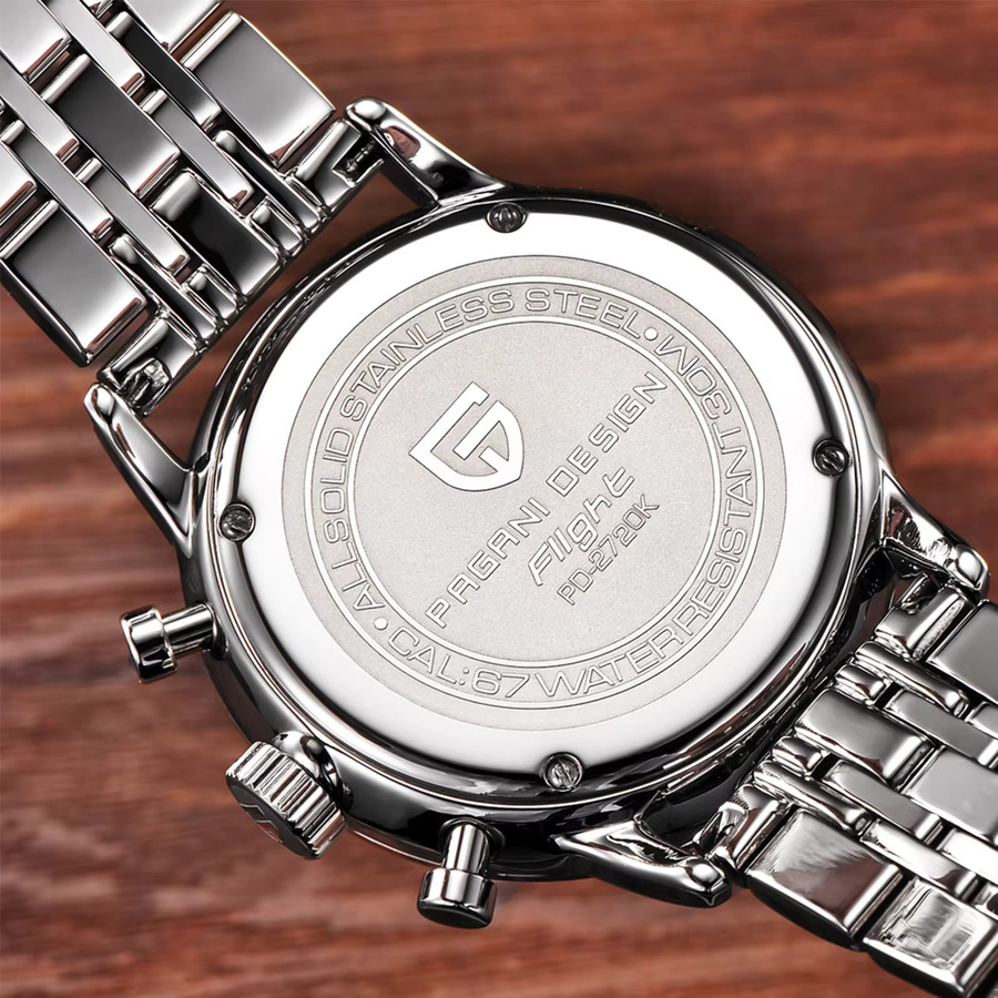 PAGANI DESIGN Chronograph, Quarz, Edelstahl, Leder, Herren - Bild 6