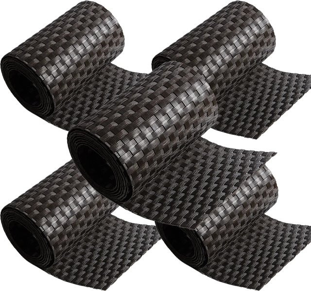 NYVI Polyrattan Sichtschutzstreifen Privafence für Doppelstabmatten Zaun, Farbe: Braun, 5 Rollen, Länge: 255 cm, Höhe: 19 cm - Bild 2