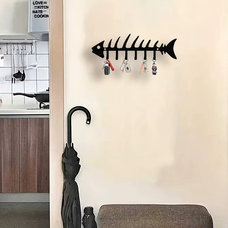CIFBUY Wandhaken aus Metall mit geometrischem Design in Schwarz als dekorativer Aufbewahrungsorganisator - Bild 3
